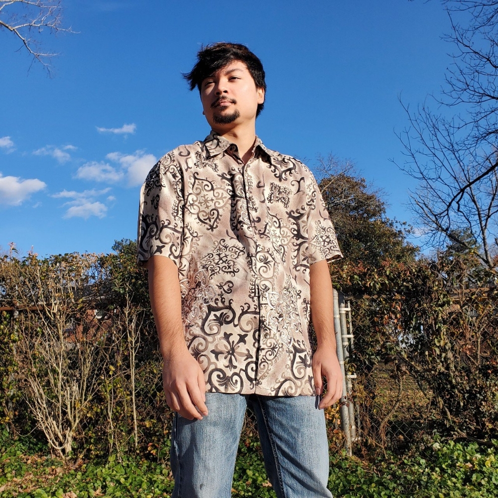 Silk Short-Sleeve Button-Up by Axis